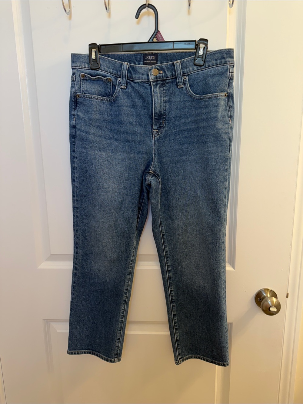 J. Crew Essential Straight Jeans in Medium Blue